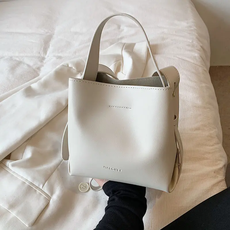 Women's Retro Korean Bucket Bag Tan 2024 - Image 2