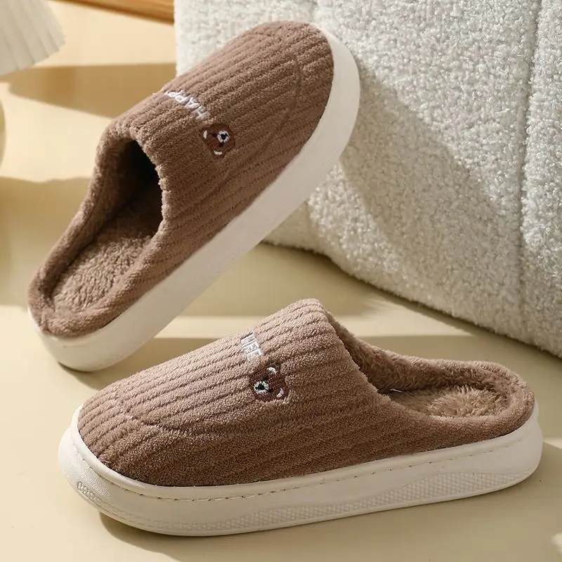 in stock Cotton Slippers Women's Household Autumn and Winter Indoor Warm Home Shoes Couple Slippers Men's Winter Home Shoes Manufacturers