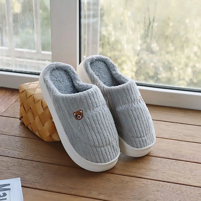 in stock Cotton Slippers Women's Household Autumn and Winter Indoor Warm Home Shoes Couple Slippers Men's Winter Home Shoes Manufacturers