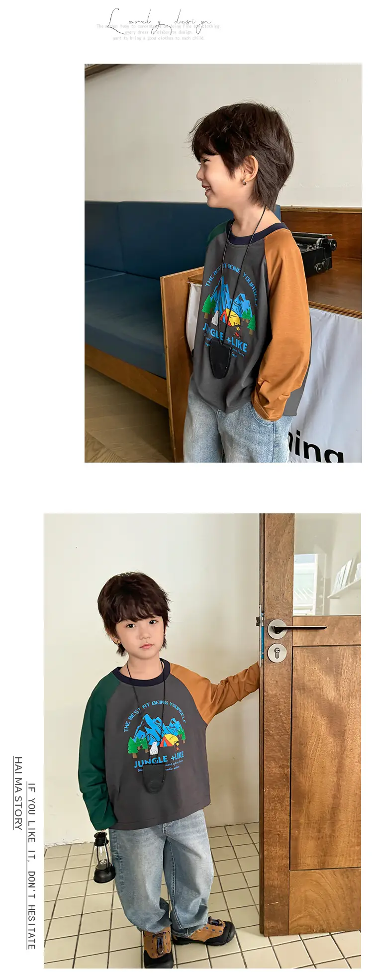 Kids Pure Cotton Printed Long Sleeve T-Shirt Boys Korean Style 2026 — feature 10