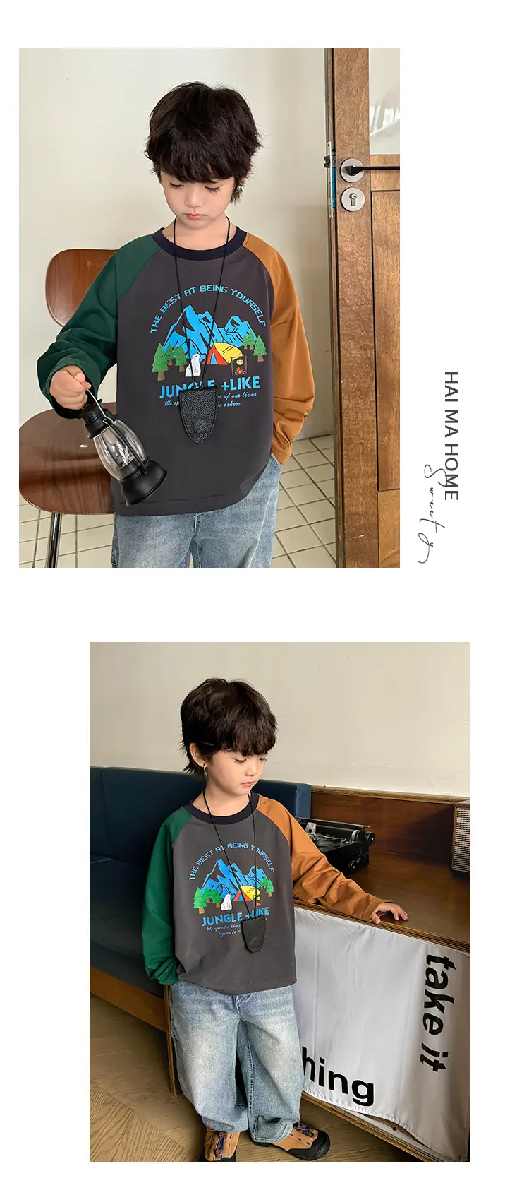 Kids Pure Cotton Printed Long Sleeve T-Shirt Boys Korean Style 2026 — feature 12