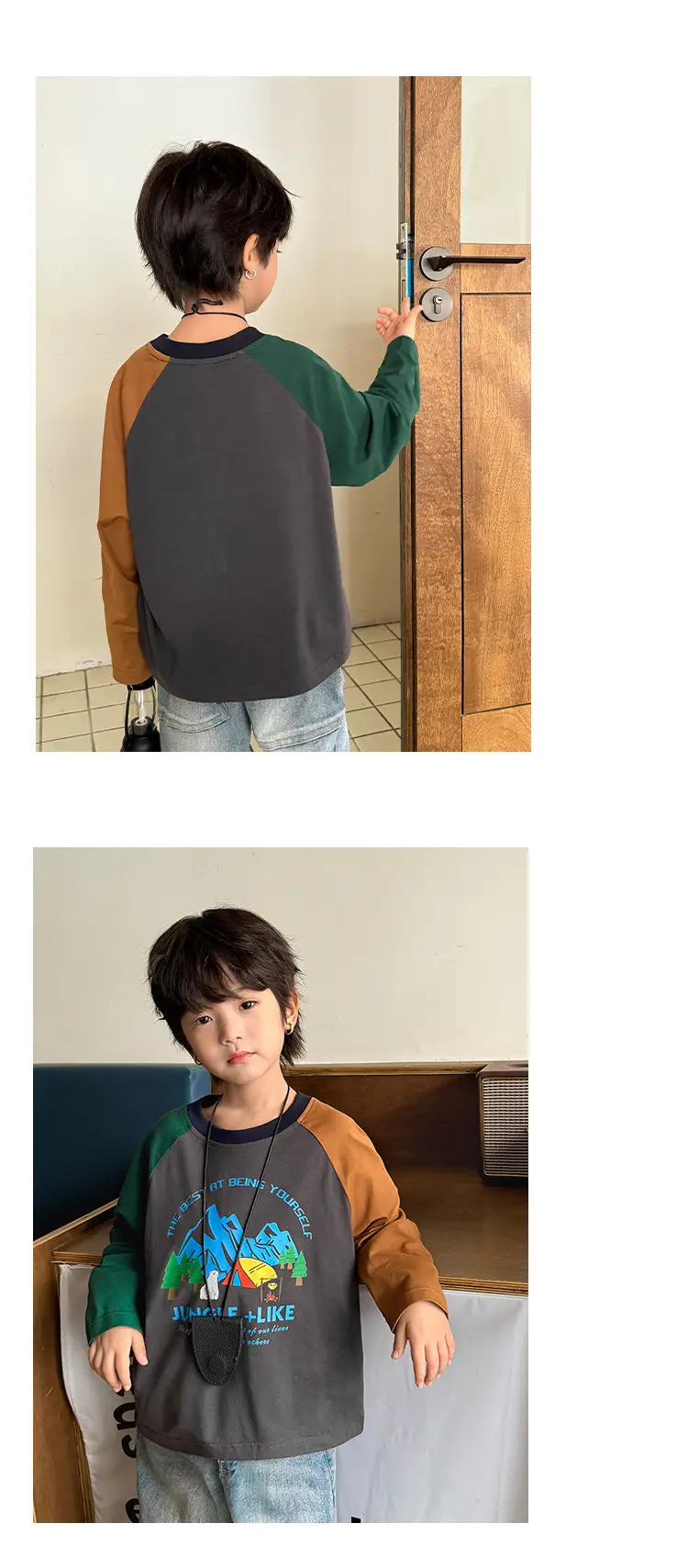Kids Pure Cotton Printed Long Sleeve T-Shirt Boys Korean Style 2026 — feature 13