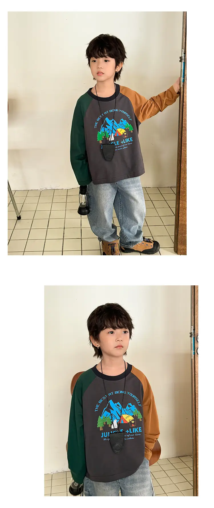 Kids Pure Cotton Printed Long Sleeve T-Shirt Boys Korean Style 2026 — feature 14