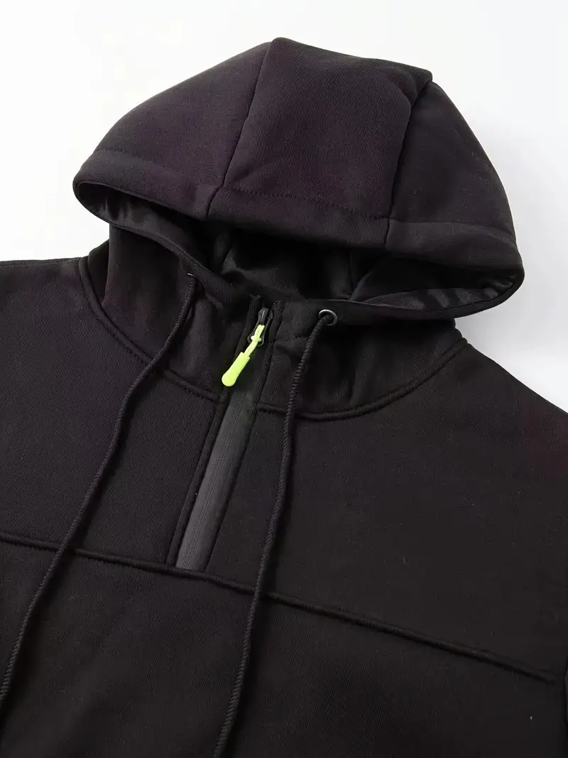 Men's Beige Zipper Hoodie Multi-Pocket Sweatshirt — feature 12