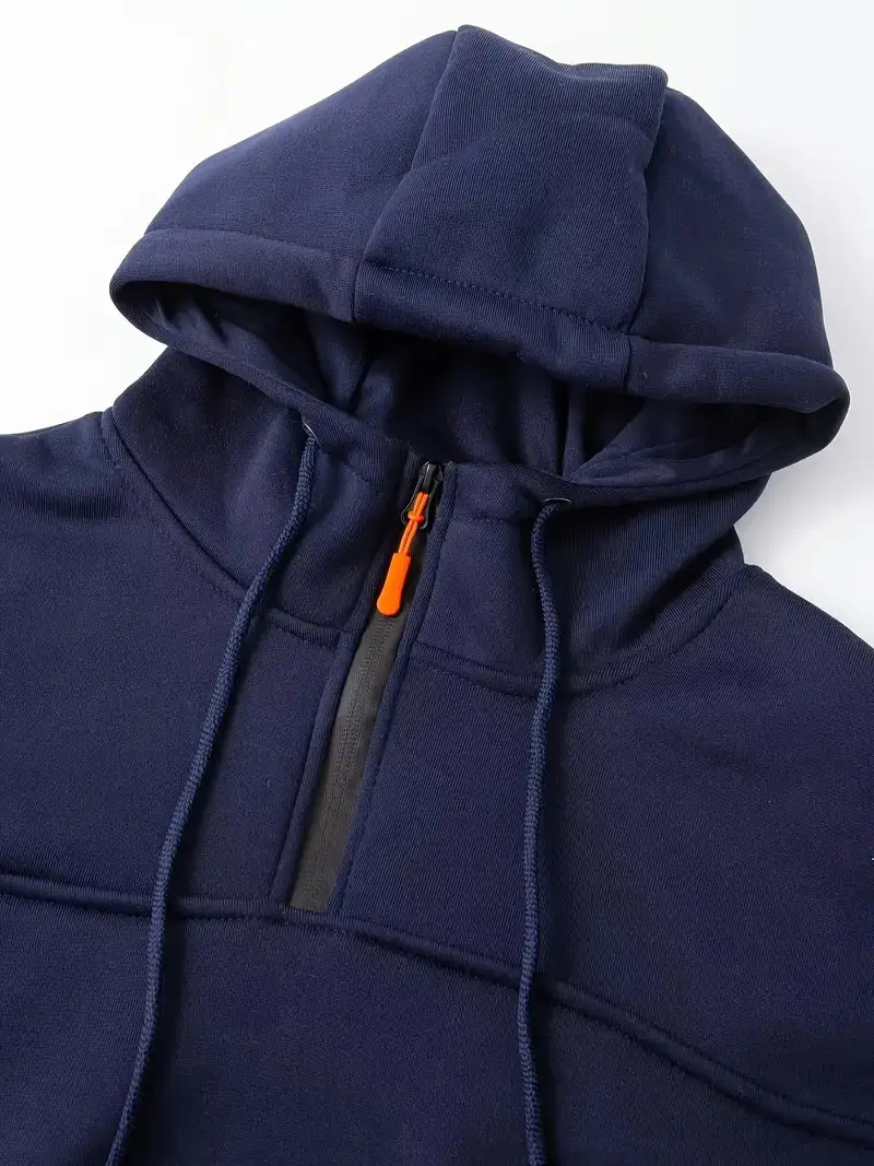 Men's Beige Zipper Hoodie Multi-Pocket Sweatshirt — feature 28