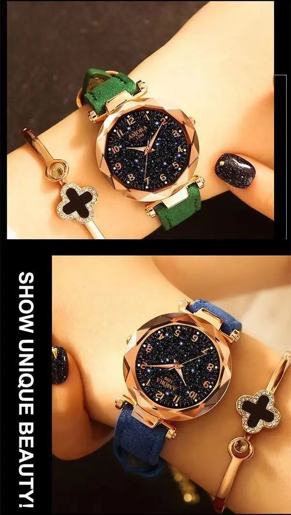 Women's Red Strap Quartz Watch with Star Face Dial — feature 10