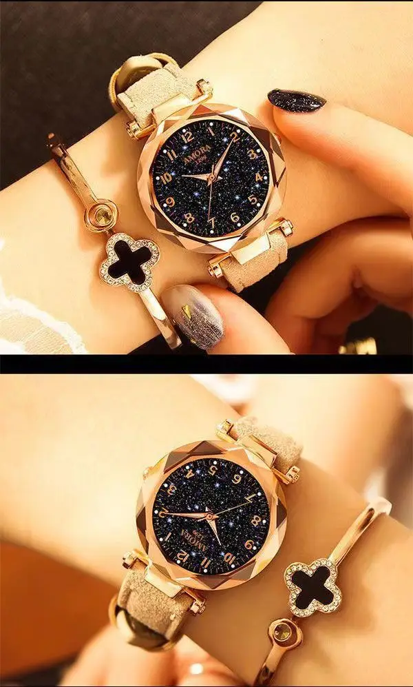 Women's Red Strap Quartz Watch with Star Face Dial — feature 12