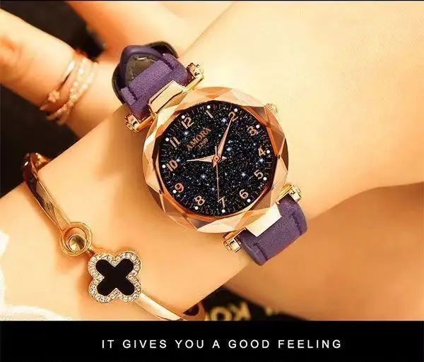 Women's Red Strap Quartz Watch with Star Face Dial — feature 8