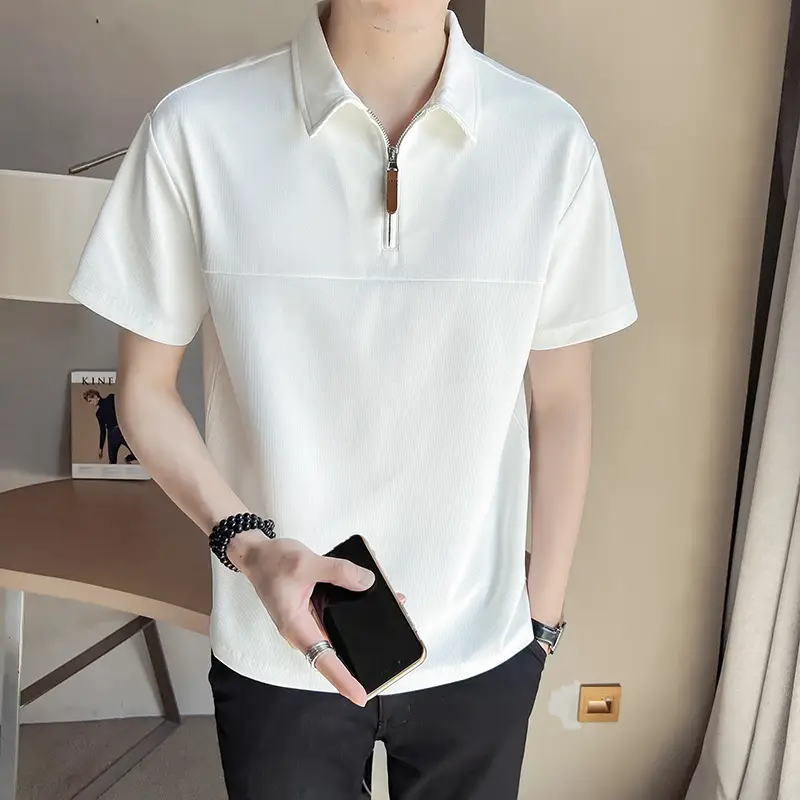 Men's White ShorT Sleeve Polo Summer 2024 - Image 4