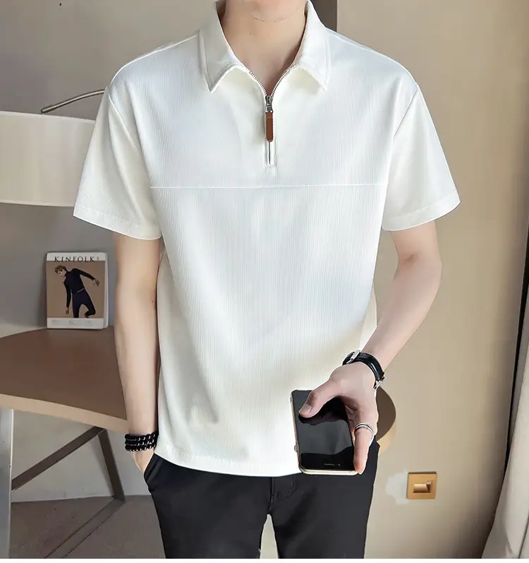 Men's White ShorT Sleeve Polo Summer 2024 — feature 2