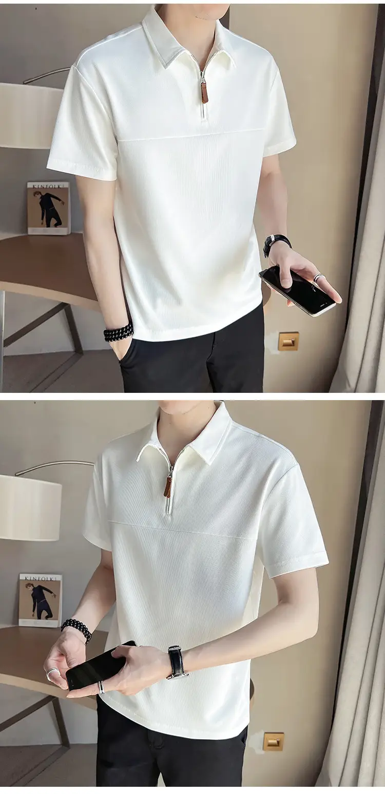 Men's White ShorT Sleeve Polo Summer 2024 — feature 6