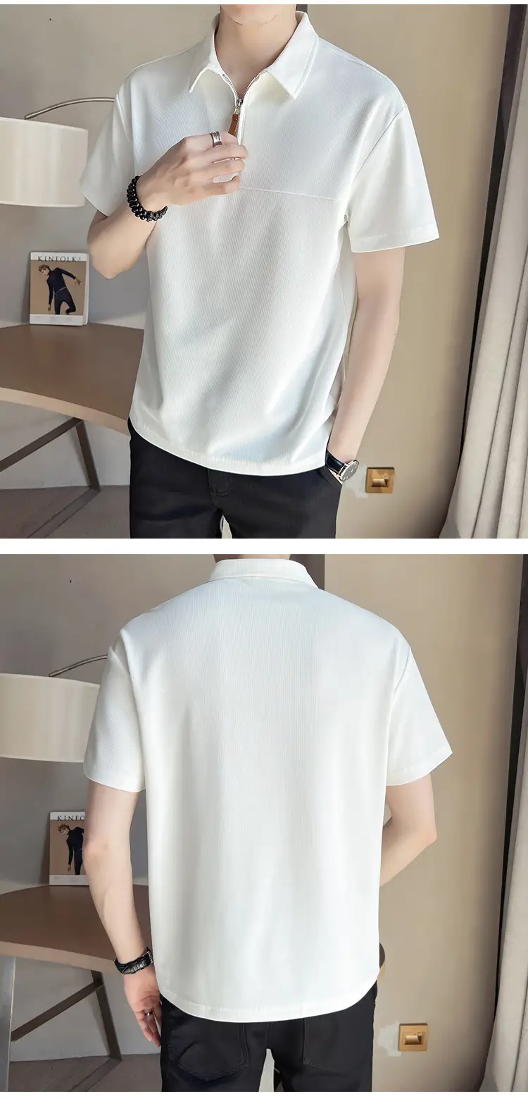 Men's White ShorT Sleeve Polo Summer 2024 — feature 7