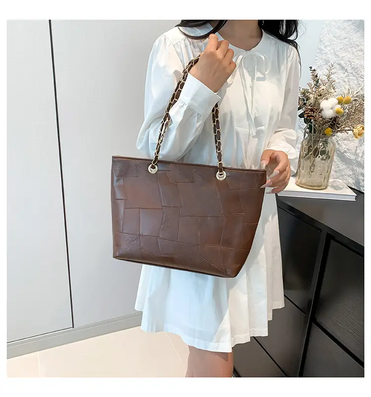 Brown Leather Shoulder Bag for Women 2024 Summer — feature 17