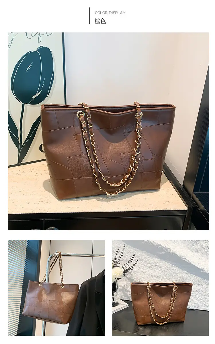 Brown Leather Shoulder Bag for Women 2024 Summer — feature 25