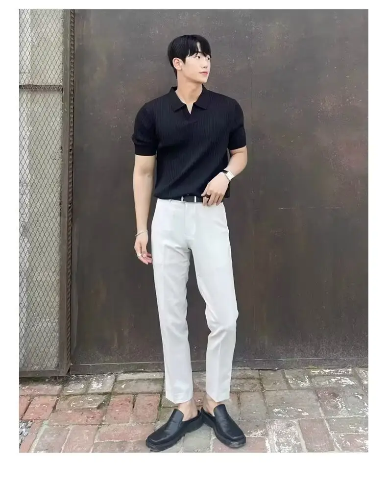 Men's Brown Knitted Slim Fit T-Shirt with Half Sleeve — feature 14