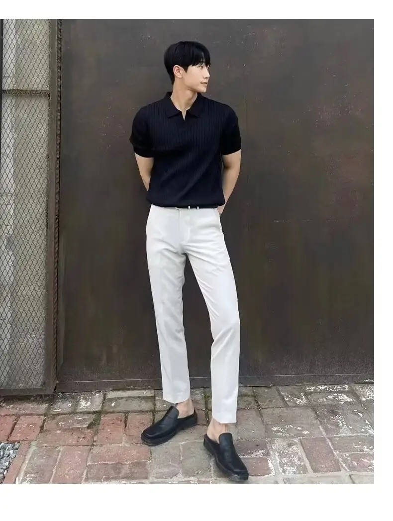Men's Brown Knitted Slim Fit T-Shirt with Half Sleeve — feature 15