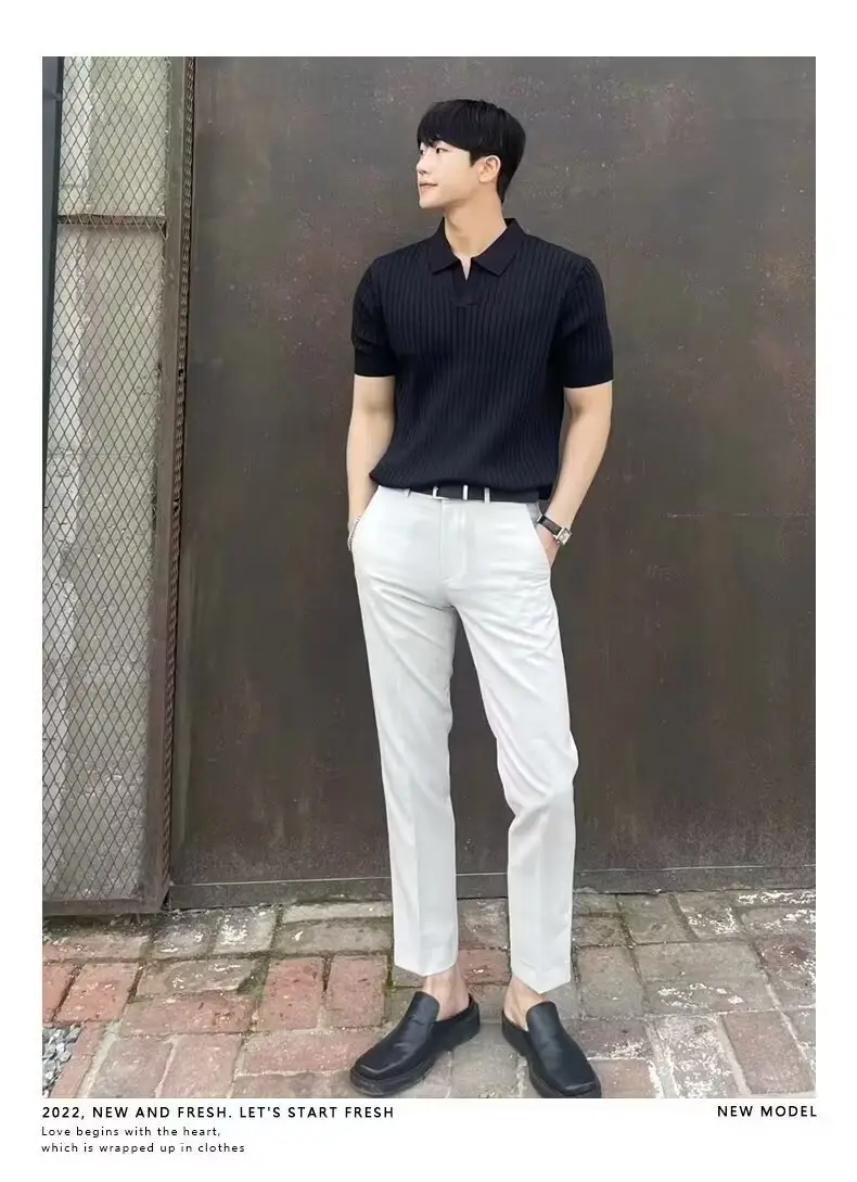 Men's Brown Knitted Slim Fit T-Shirt with Half Sleeve — feature 18