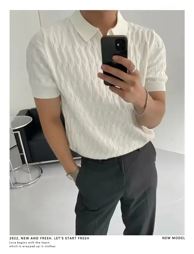Men's Brown Knitted Slim Fit T-Shirt with Half Sleeve — feature 24
