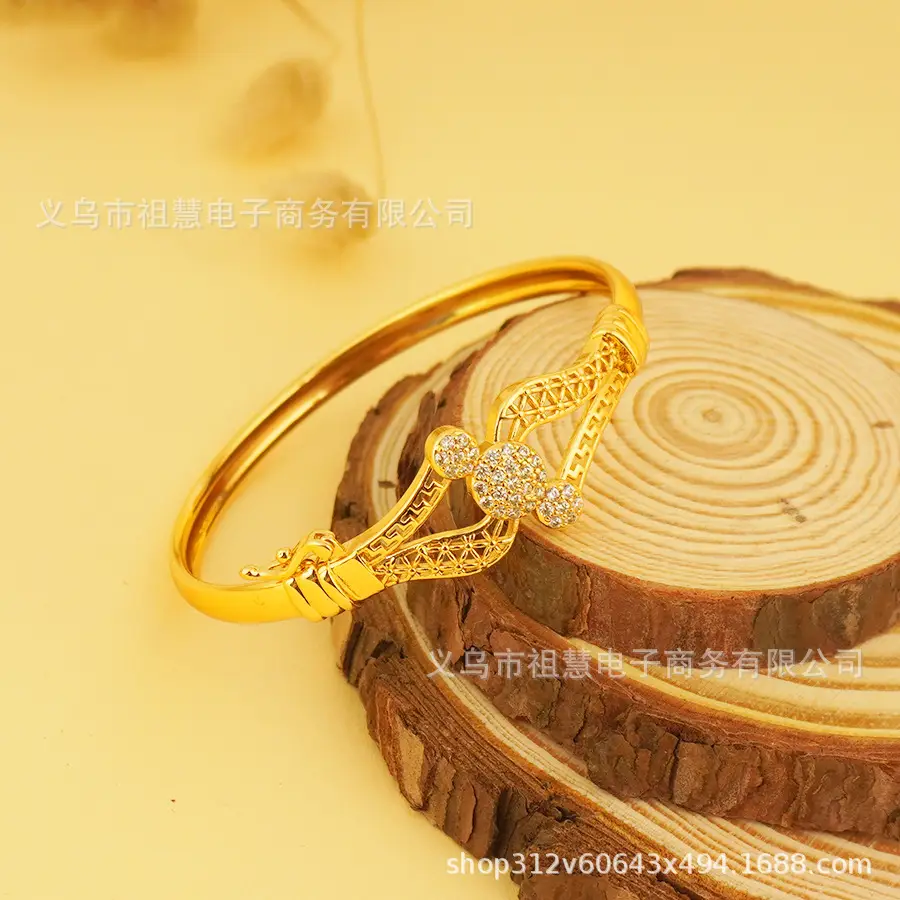 Gold Geometric CZ Bracelet for Women