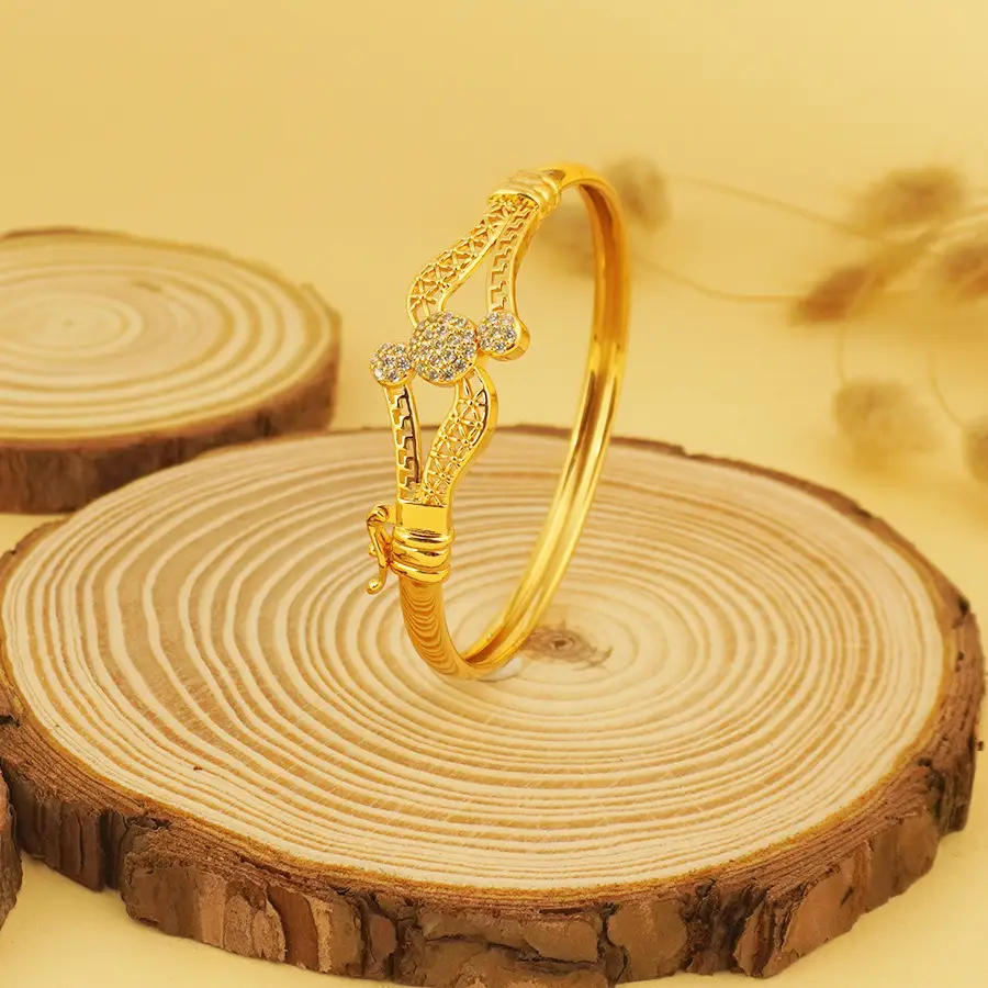 Gold Geometric CZ Bracelet for Women — feature 1