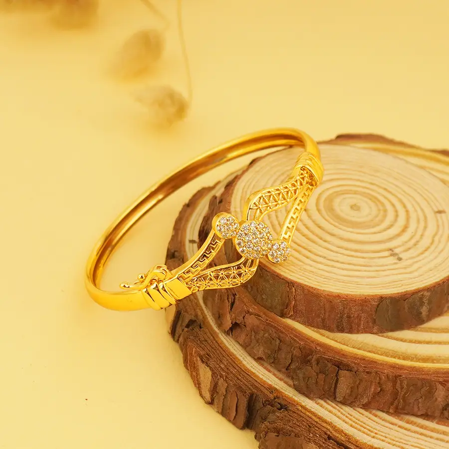 Gold Geometric CZ Bracelet for Women — feature 2