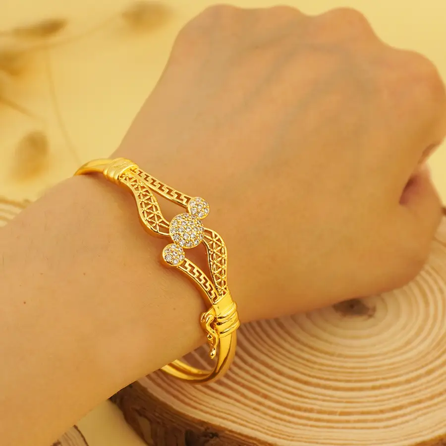 Gold Geometric CZ Bracelet for Women — feature 5