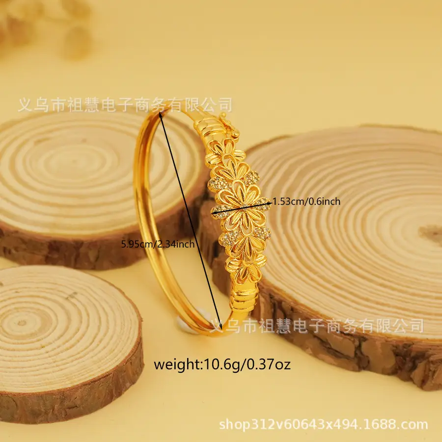 Gold Geometric CZ Bracelet for Women