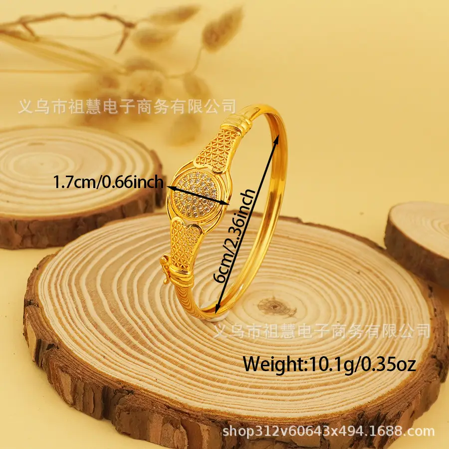 Gold Geometric CZ Bracelet for Women