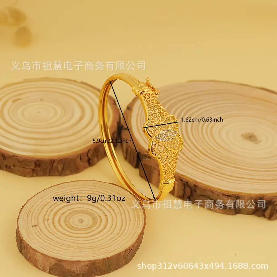 Gold Geometric CZ Bracelet for Women