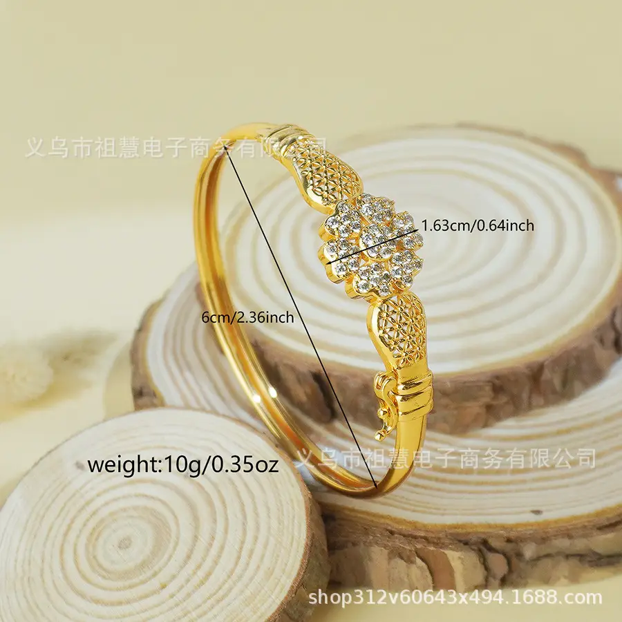 Gold Geometric CZ Bracelet for Women