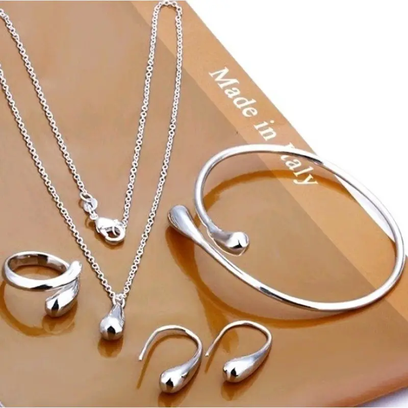 4-Piece Silver Jewelry Set for Women