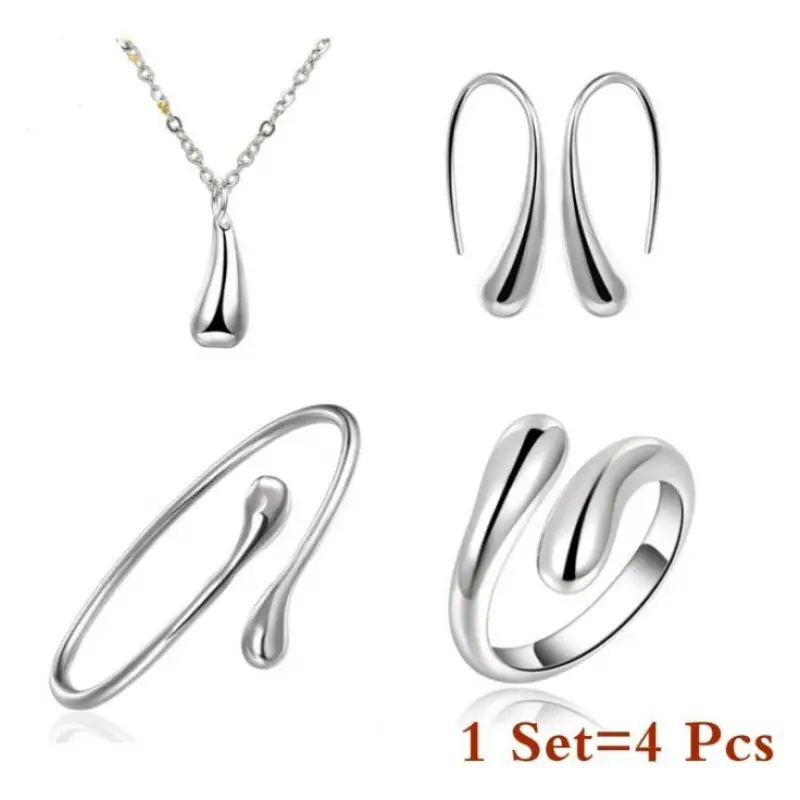 4-Piece Silver Jewelry Set for Women