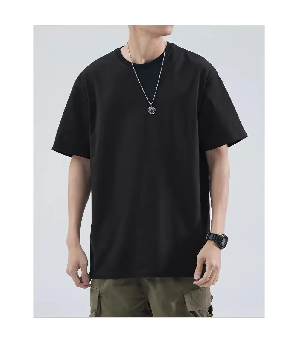 Men Black Cotton T-Shirt Loose Fit Summer Wear — feature 10