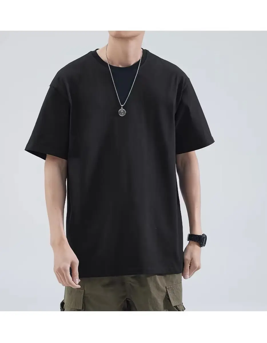 Men Black Cotton T-Shirt Loose Fit Summer Wear — feature 11