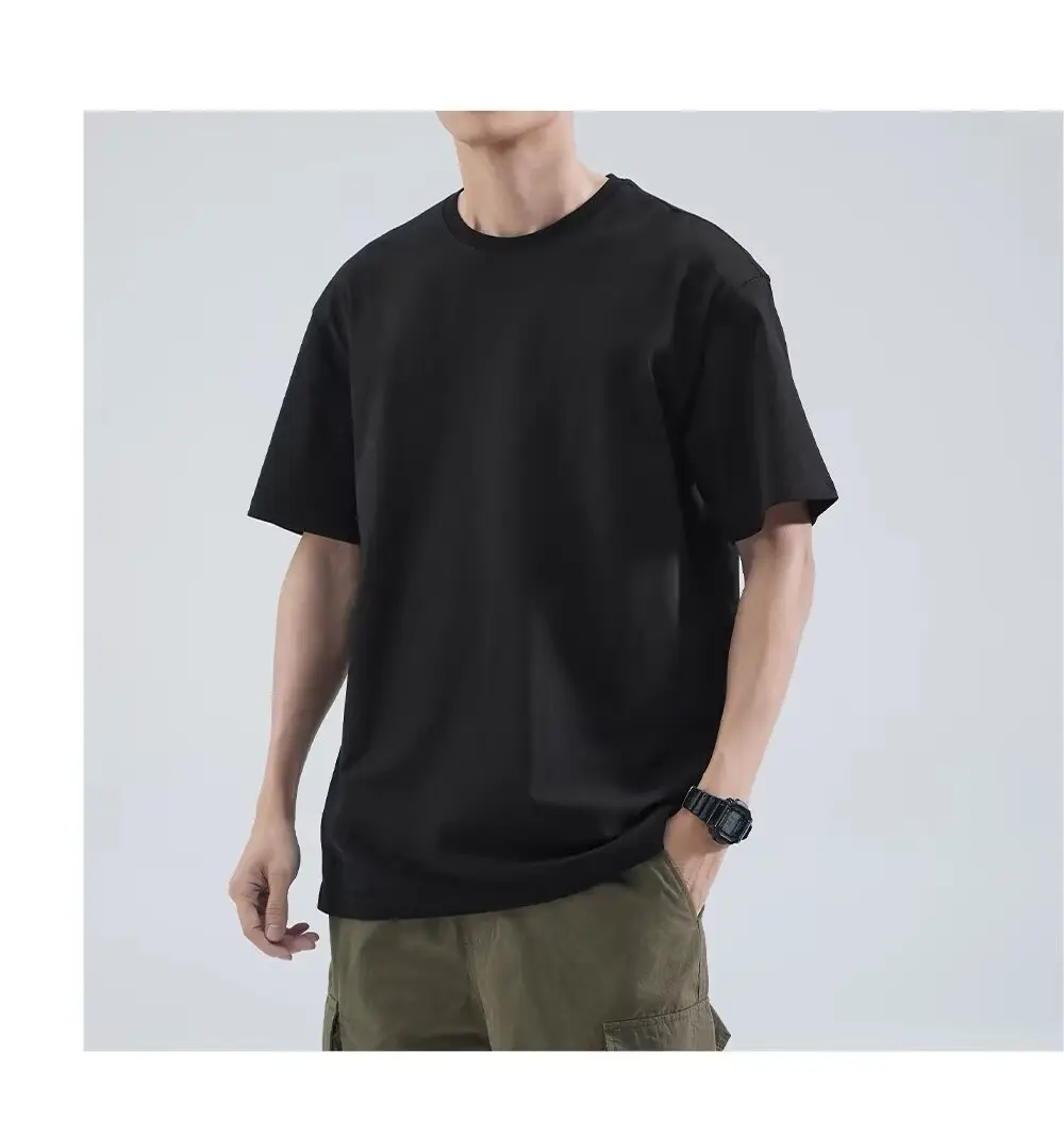 Men Black Cotton T-Shirt Loose Fit Summer Wear — feature 13