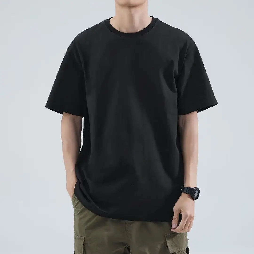 Men Black Cotton T-Shirt Loose Fit Summer Wear — feature 14