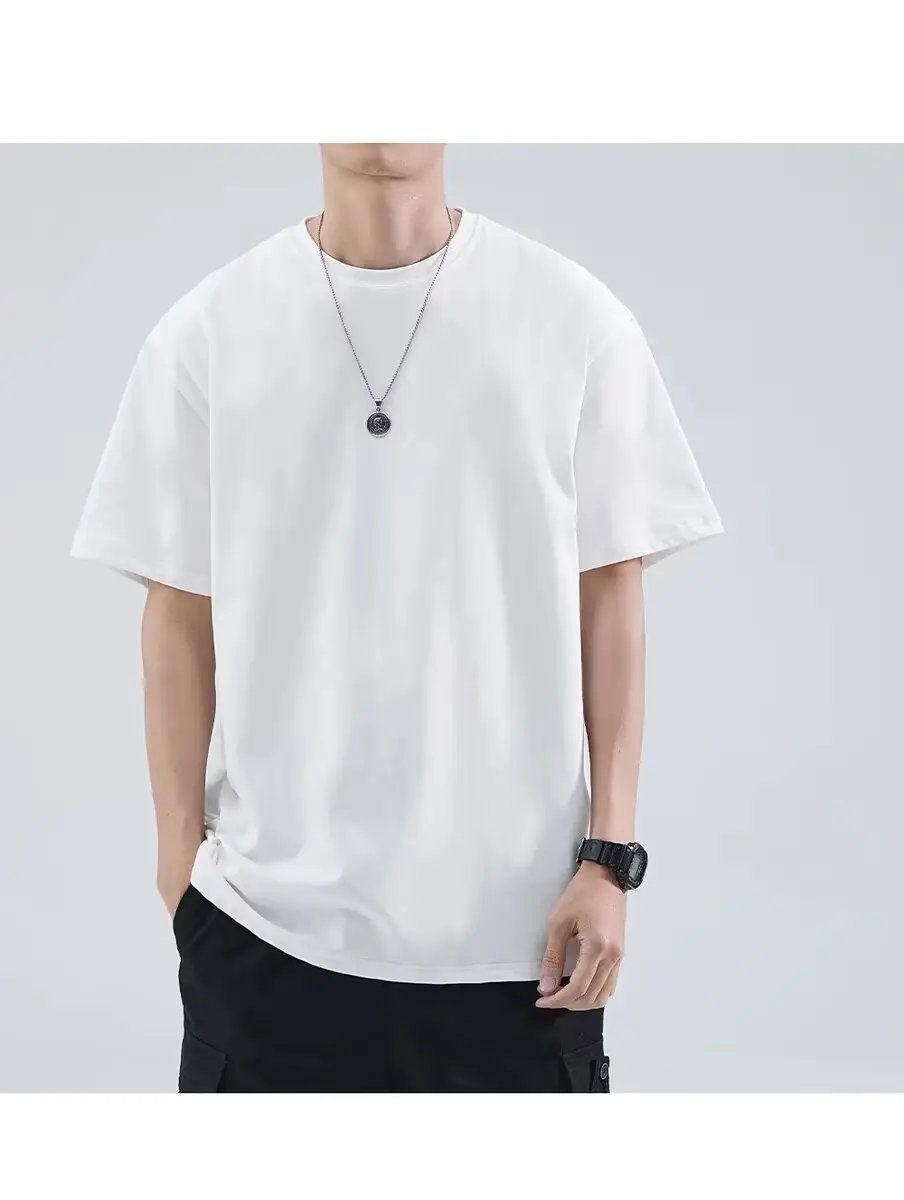 Men Black Cotton T-Shirt Loose Fit Summer Wear — feature 5