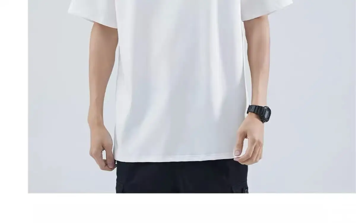 Men Black Cotton T-Shirt Loose Fit Summer Wear — feature 9