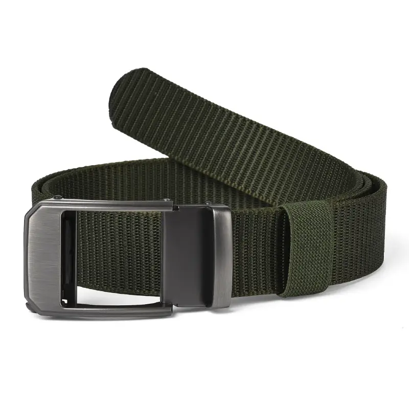 Men's Automatic Toothless Belt Black Gold Nylon - Image 17