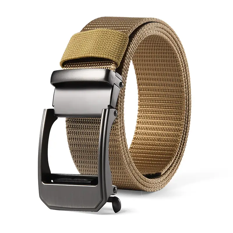 Men's Automatic Toothless Belt Black Gold Nylon — feature 11