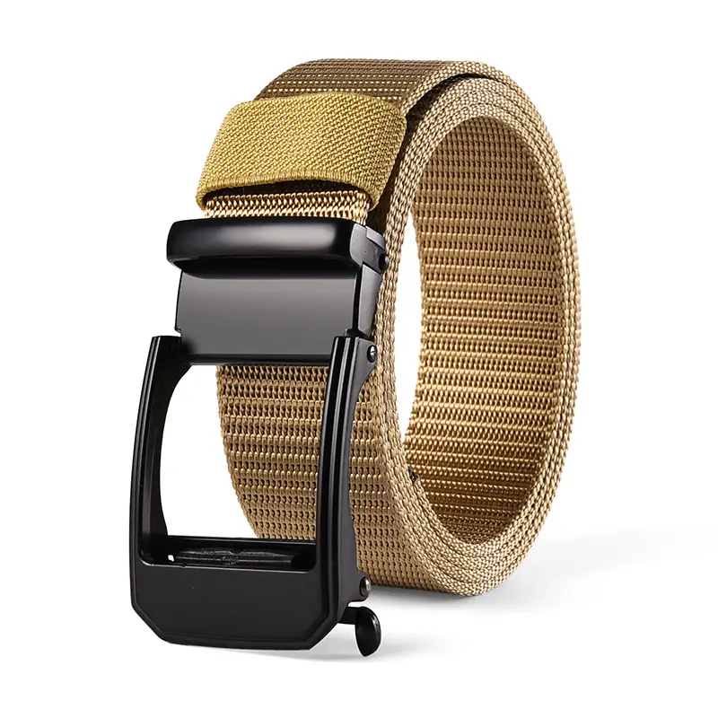 Men's Automatic Toothless Belt Black Gold Nylon — feature 17