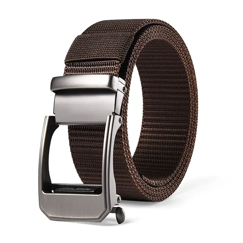 Men's Automatic Toothless Belt Black Gold Nylon — feature 8