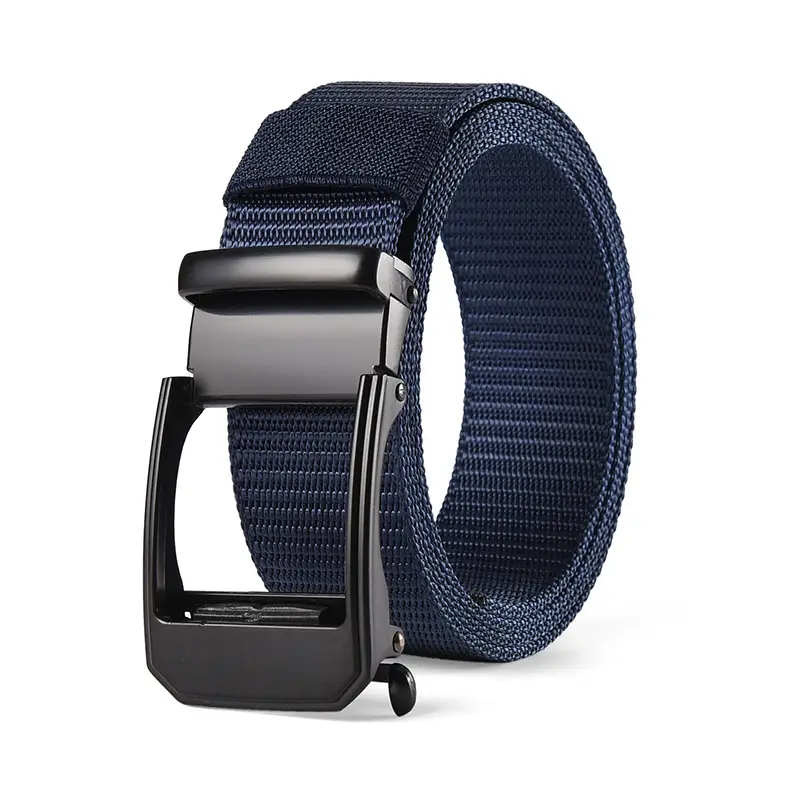 Men's Automatic Toothless Belt Black Gold Nylon - Image 10