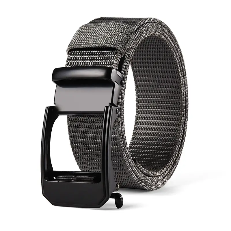Men's Automatic Toothless Belt Black Gold Nylon - Image 12