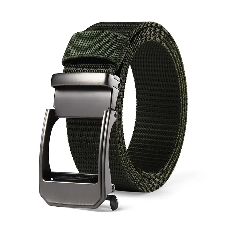 Men's Automatic Toothless Belt Black Gold Nylon - Image 3