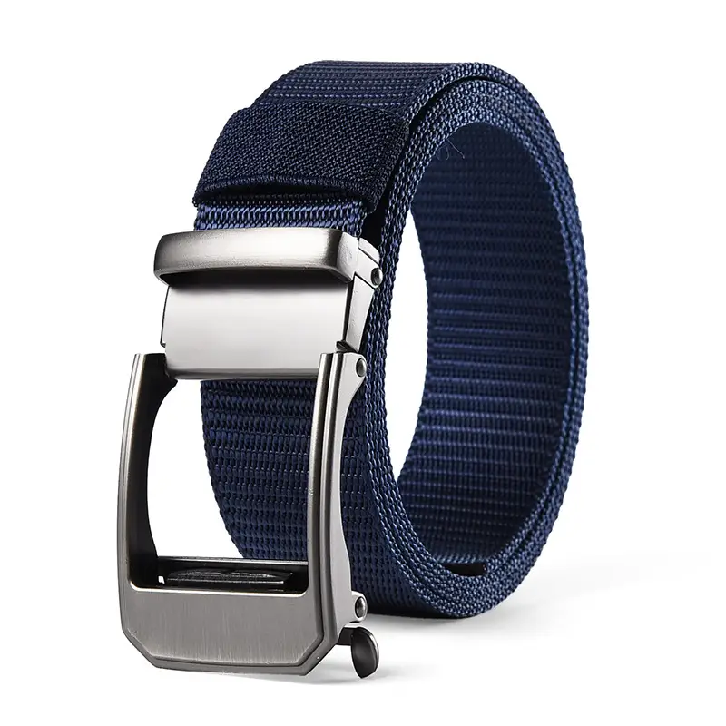 Men's Automatic Toothless Belt Black Gold Nylon - Image 4