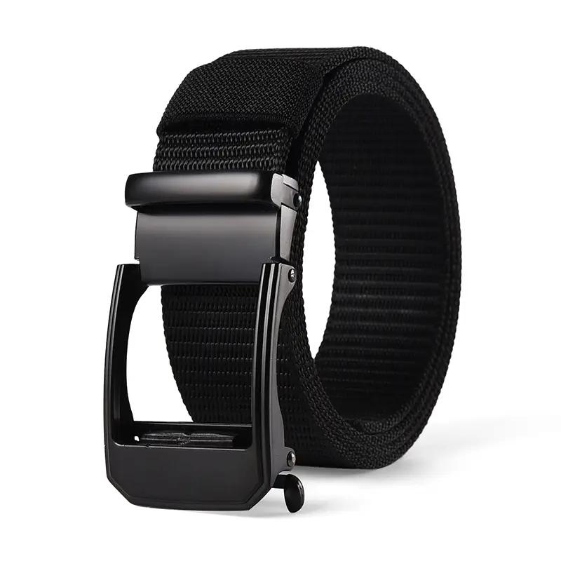 Men's Automatic Toothless Belt Black Gold Nylon - Image 7
