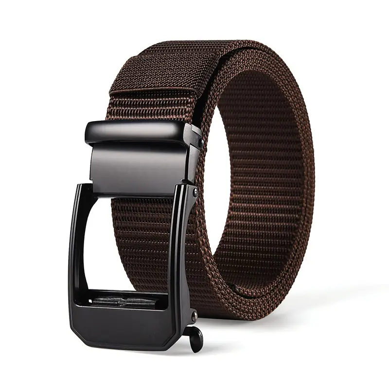 Men's Automatic Toothless Belt Black Gold Nylon - Image 8