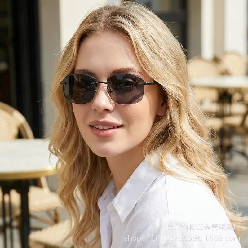 Anti-UV Frameless Sunglasses for Men Driving - Image 5