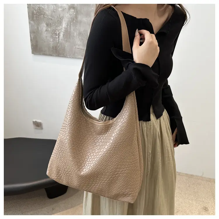 Brown Woven Shoulder Tote Bag for Women — feature 11